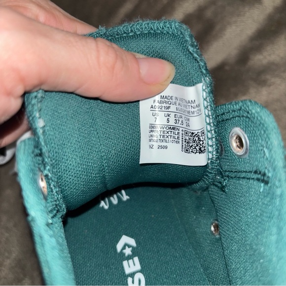 Converse All Star High Top Sneakers - Dark Green with White NWOT - Picture 11 of 12